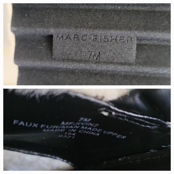 Marc Fisher Women's Faux Fur Cross Band Slide Sandals Rubber Sole 7M - Picture 8 of 8